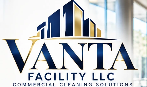 Original Vanta Facility blue-and-gold commercial cleaning brand artwork